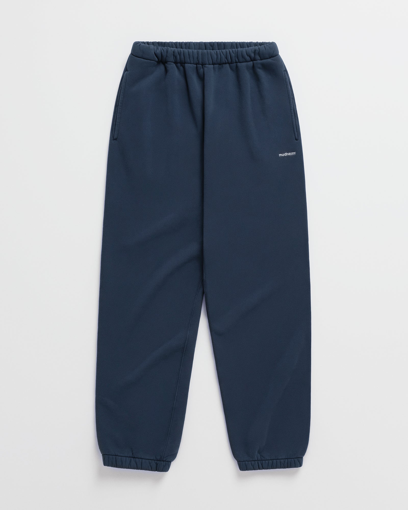 Madhappy - local optimist raw hem sweatpant crop hot ankle cozy thick knit navy blue